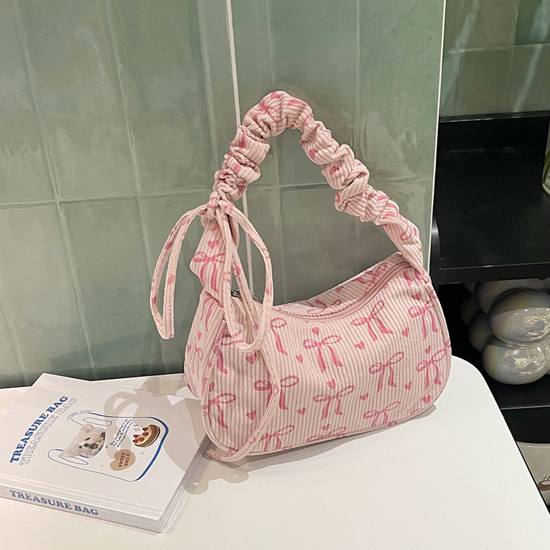 Verspielte Schleifen-Print Schultertasche