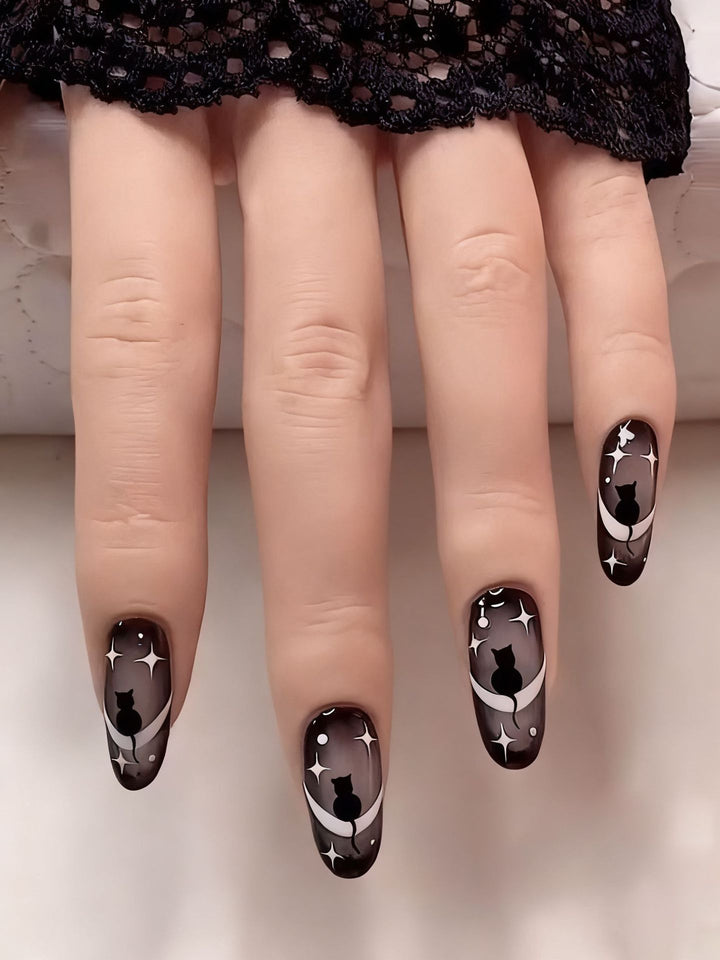 Künstlerische katzeninspirierten Nagelkunst-Erweiterungen Karnz