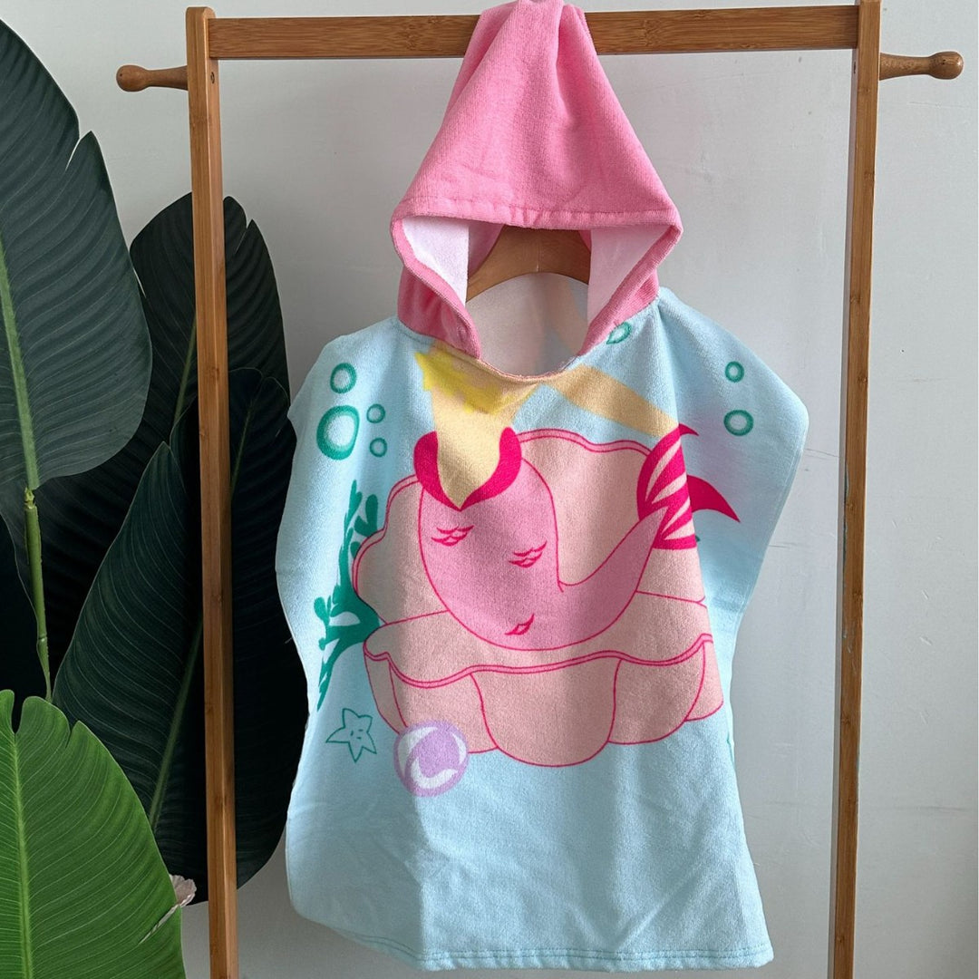 Kinder Haifisch-Design Kapuzenhandtuch Poncho Karnz
