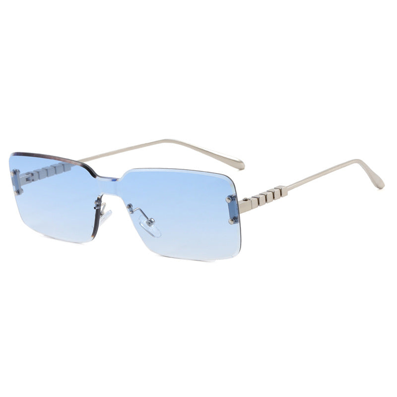 Damen moderne rechteckige Sonnenbrille mit stilvollem Metallrahmen Karnz