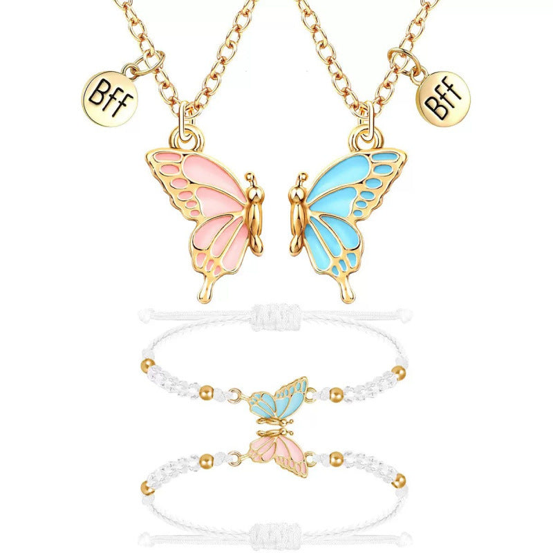Butterfly Charm Halskette und Armband Set Karnz