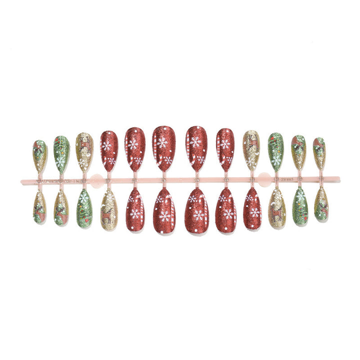 Festliches Kunstnagelset mit Wintermotiven Karnz