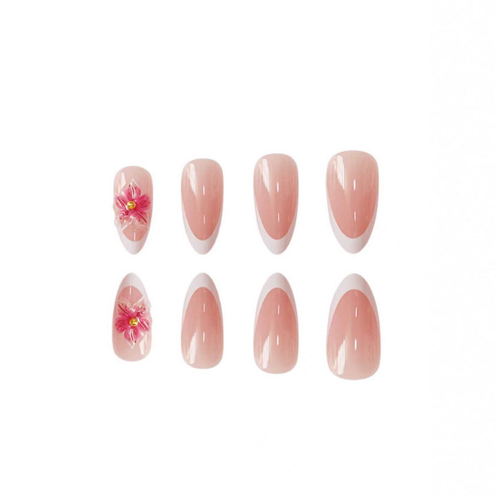 Elegante Blumen Acryl Nagelkunst Karnz
