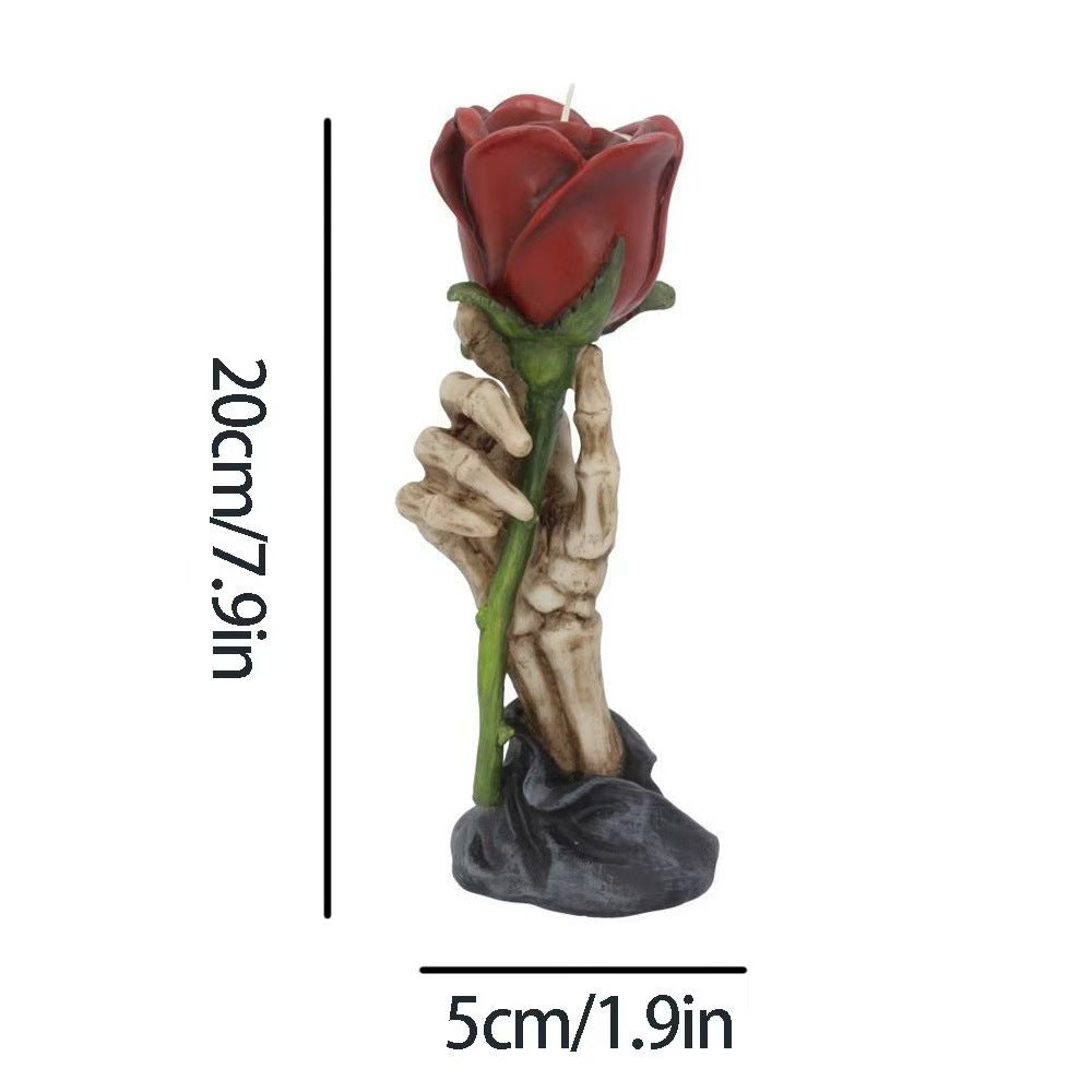 Gothic Skeleton Hand Rose Kerzenhalter Karnz
