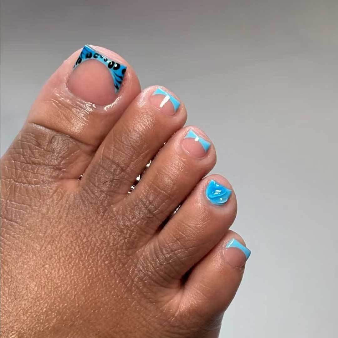 Dekorative Französisch Tipp Pediküre Nagelkunst