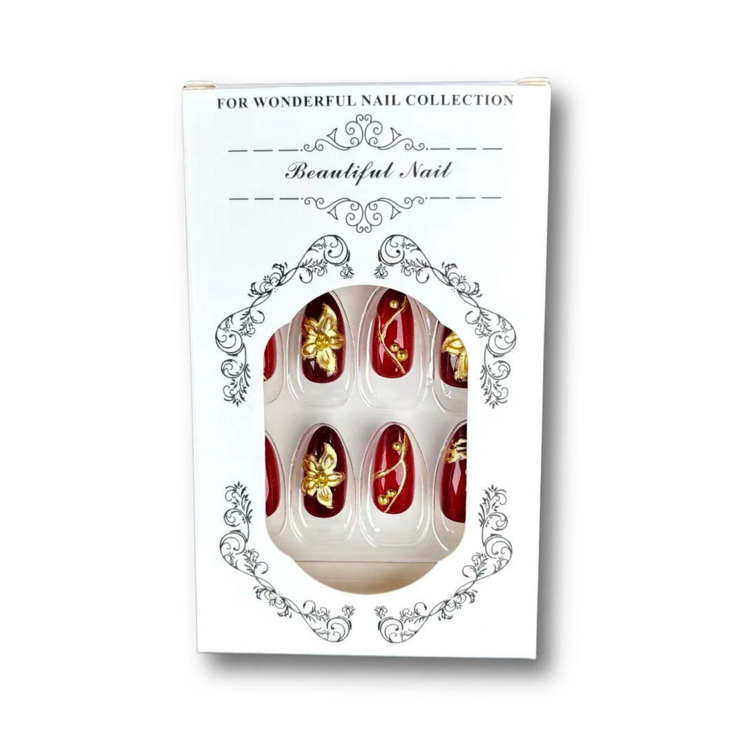 Luxuriöses Blumendesign Press-On Nagelset