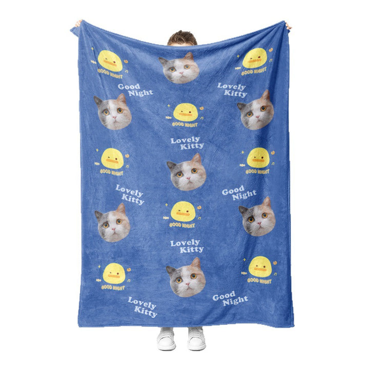 Süßes Katzenmuster Fleece-Decke Karnz