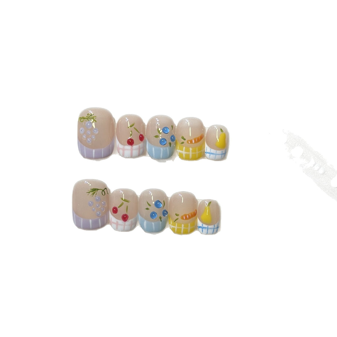 Künstlerisches von Früchten inspiriertes Press-On Nagelset Karnz