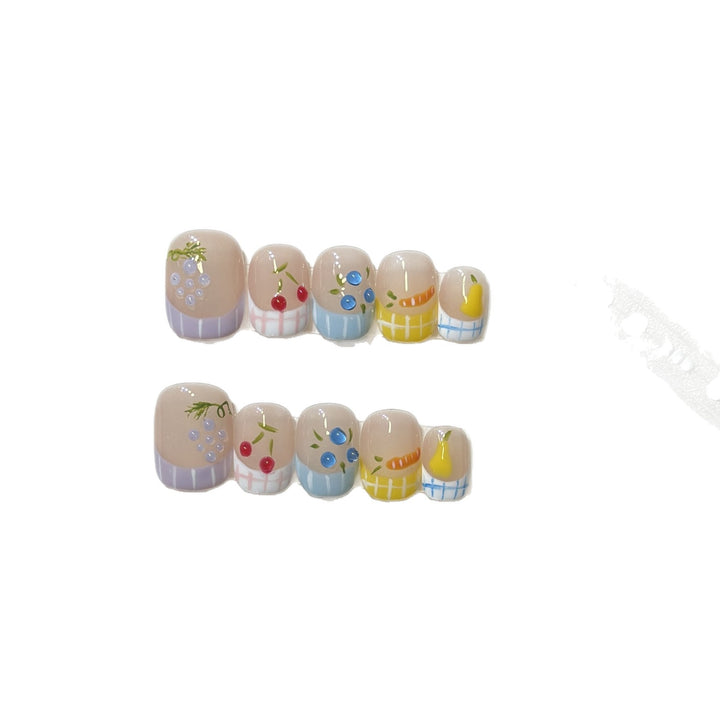Künstlerisches von Früchten inspiriertes Press-On Nagelset Karnz