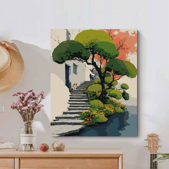 Natur-inspiriertes ruhiges Landschafts-Canvas-Kunstwerk Karnz