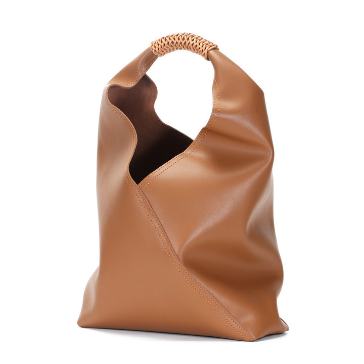 Asymmetrische lässige Hobo-Tasche mit geflochtenem oberen Griff