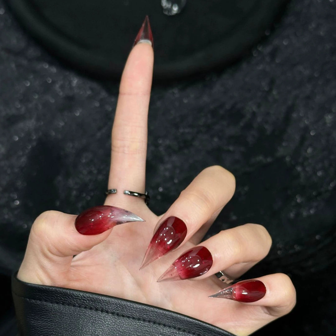Stiletto Press-On Nagelset mit Ombre-Design