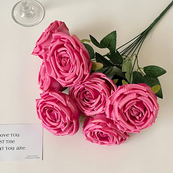 Realistische Künstliche Rosenblüten mit Blättern Karnz