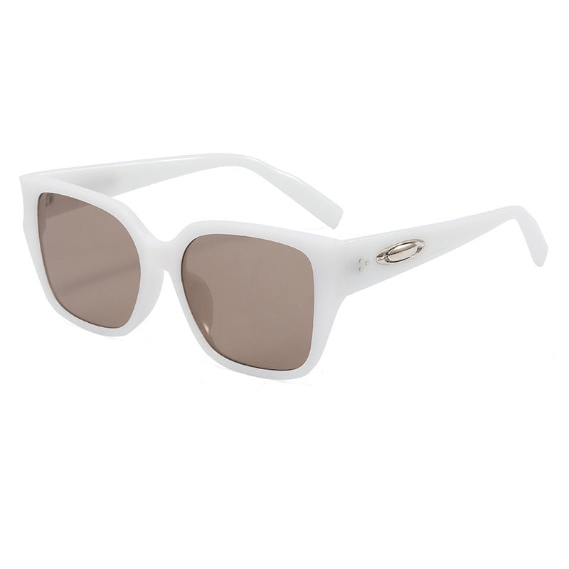 Damen Sonnenbrille im modernen quadratischen Design mit klaren Gläsern Karnz