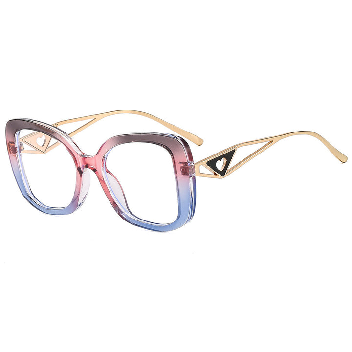 Damen modische oversized Sonnenbrille mit luxuriösem Herzdetail Karnz