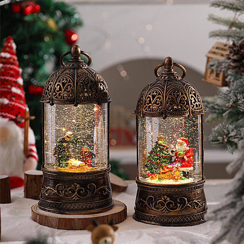 Elegante Weihnachtslaterne mit Schneekugel Karnz