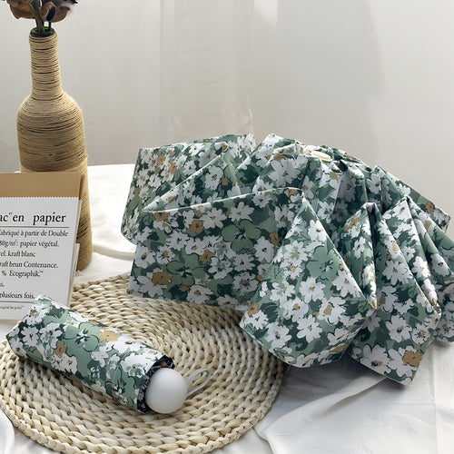 Damen Faltbarer Regenschirm mit elegantem Blumenmuster Karnz