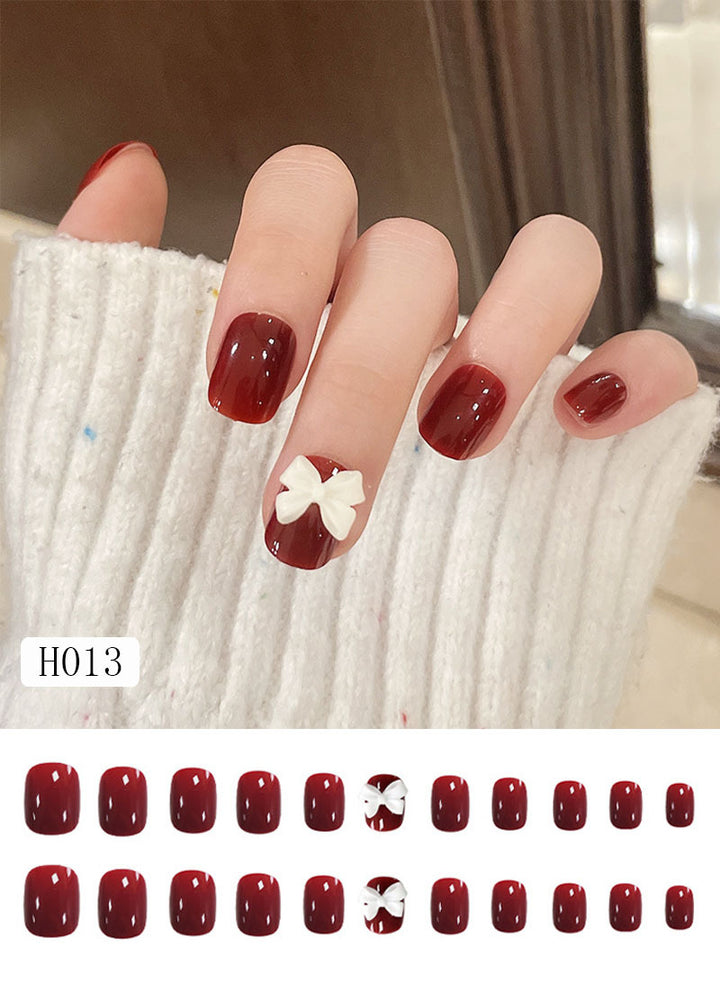 Künstliche Nagelspitzen mit Schleifen-Design Karnz
