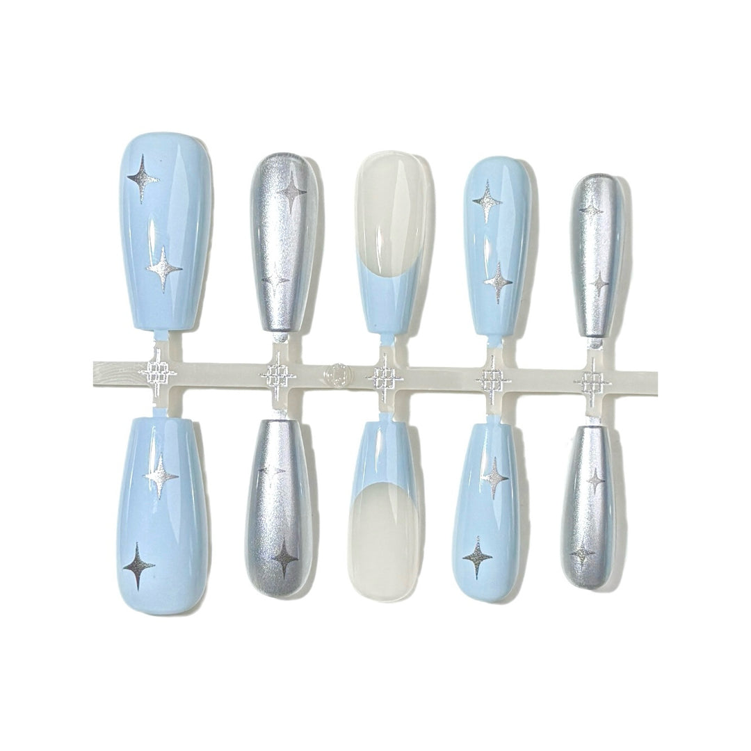 Stylisches Stern-Besetztes Press-On-Nagelset