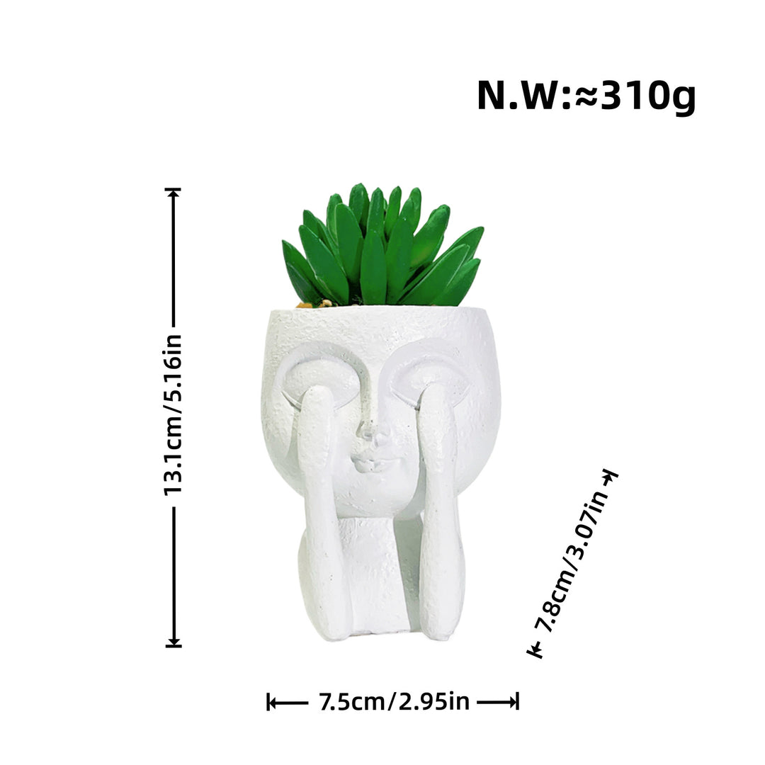 Pflanzgefäß mit Gesichtsmotiv Karnz