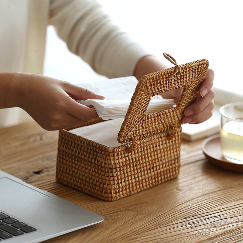WillowNest Rattan Tissue Box Handgewebt Natürliche Eleganz | Karnz