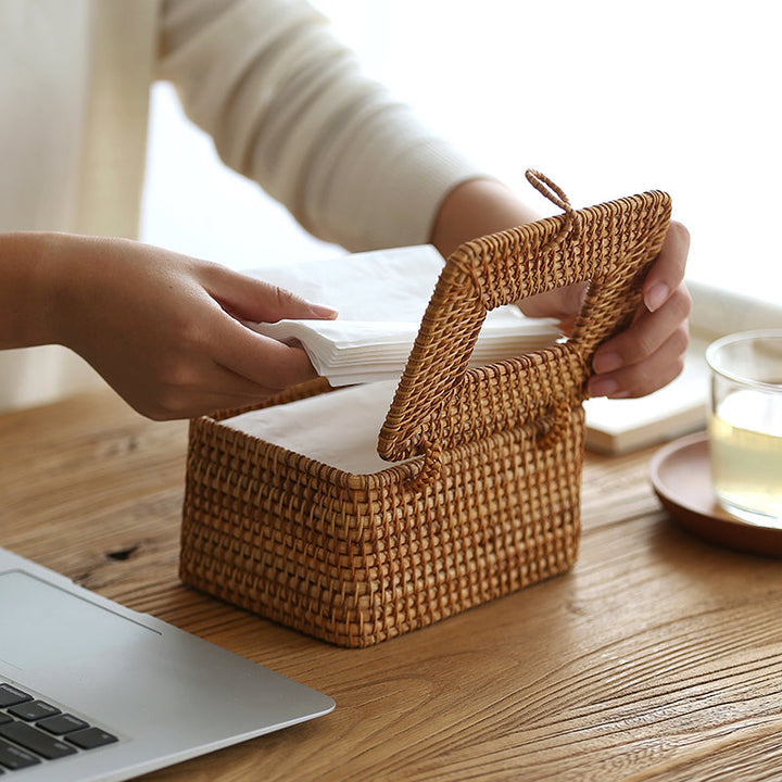WillowNest Rattan Tissue Box Handgewebt Natürliche Eleganz | Karnz