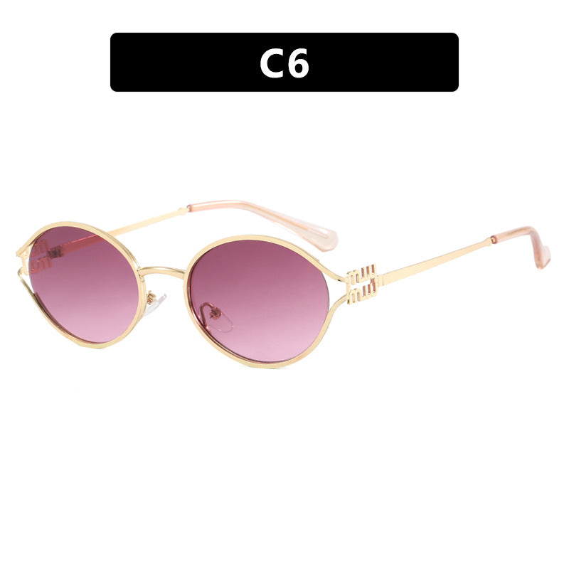 Damen elegante ovale Sonnenbrille Karnz