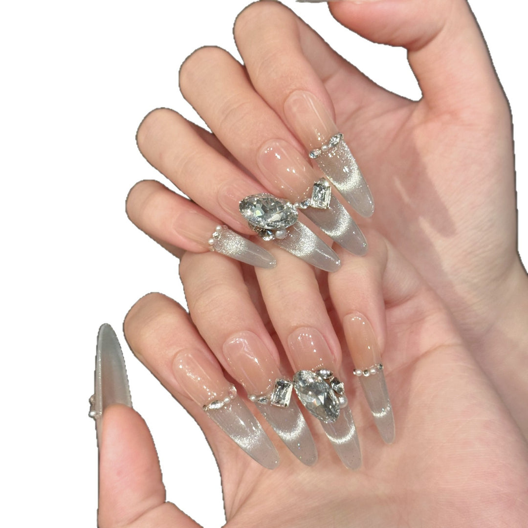 Glamouröse mit Strass besetzte Press-On Nägel Set