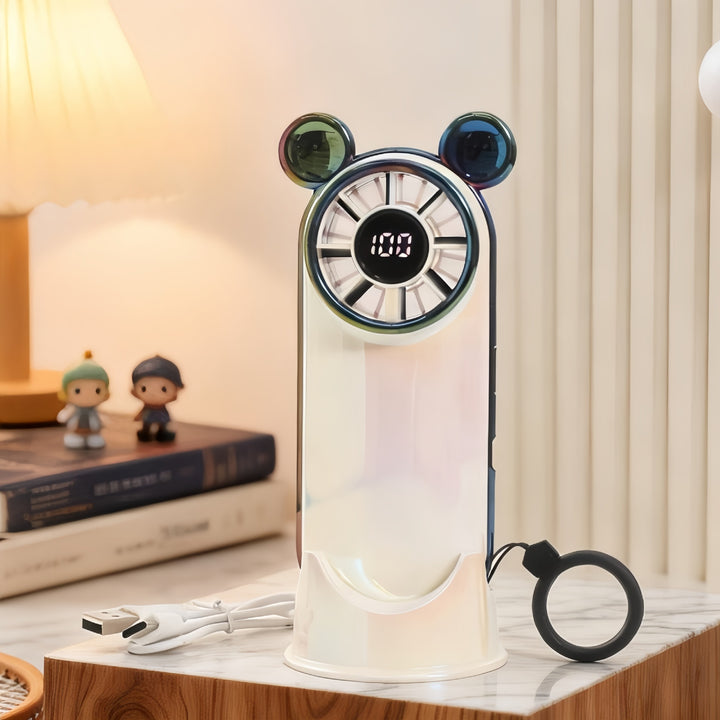 Damen Tragbarer Handventilator mit LED-Anzeige und flexiblem Design Karnz