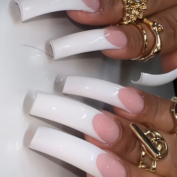 Premium French Tip Press-On Nails Karnz