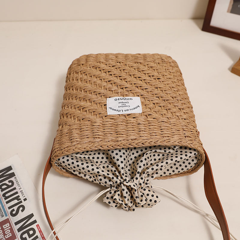 Damen Korbtasche mit elegantem Ledergriff Karnz