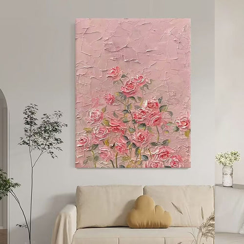 Blumige Texturierte Leinwand Wandkunst