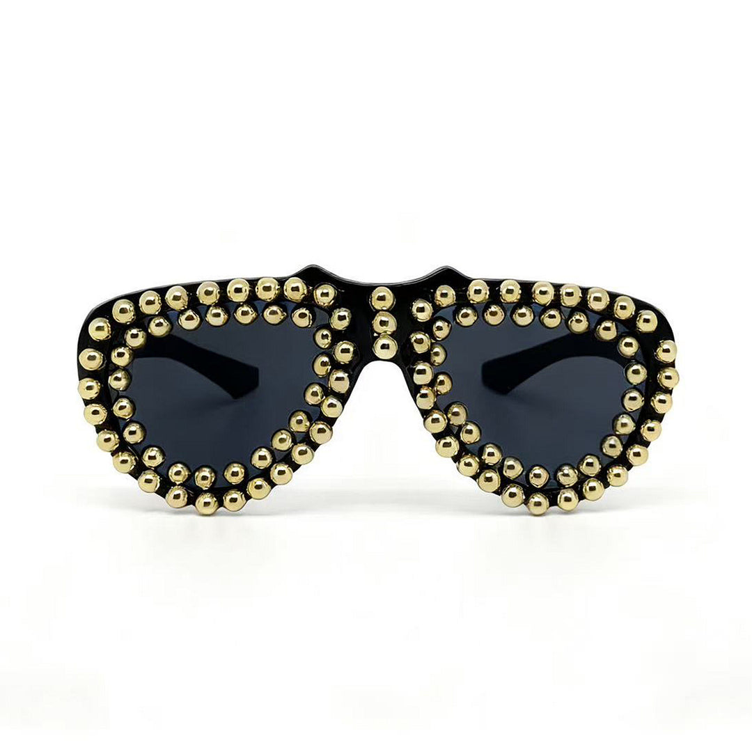 Damen modische Herz-Sonnenbrille mit strassverziertem Rahmen Karnz