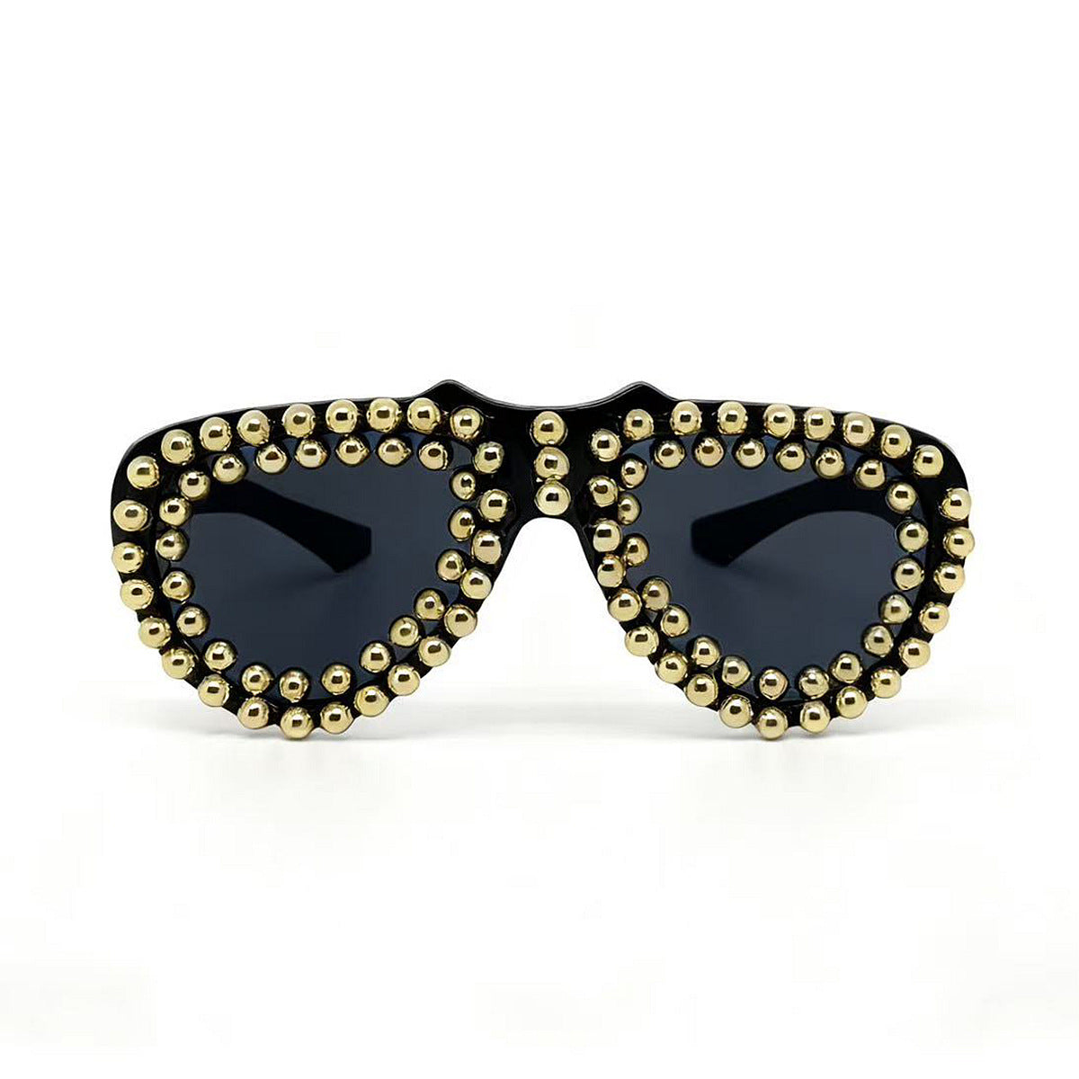 Damen modische Herz-Sonnenbrille mit strassverziertem Rahmen Karnz