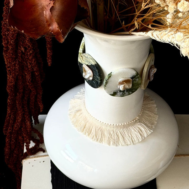 Dekorativer Seilrand Tonvase
