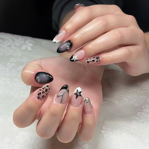 Künstlerisches Glamour Press-On Nagelset