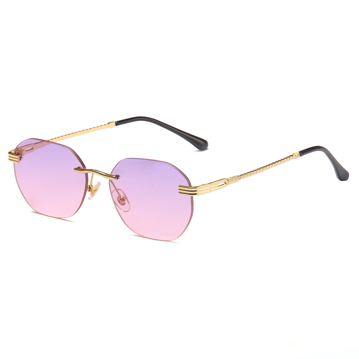 Damen modische geometrische Sonnenbrille mit dekorativem Metallrahmen Karnz