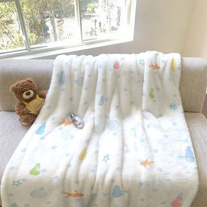 Weiche Fleece-Decke mit Fischmuster