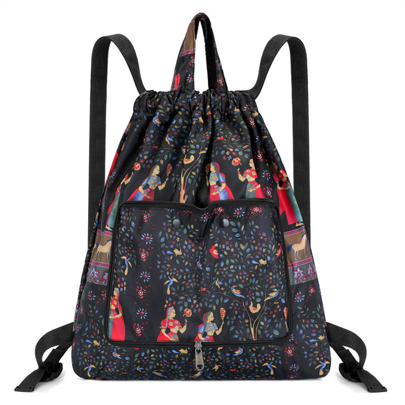 Leichter Blumen-Schnür-Rucksack Karnz