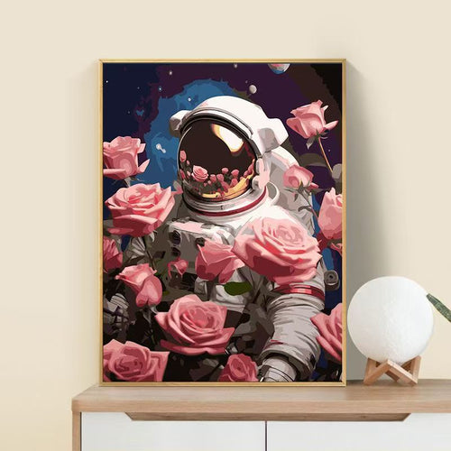 Astronaut Blumen Kunst Druck Karnz