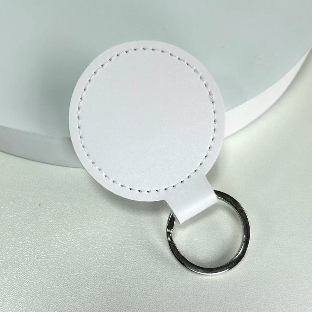 Premium Leder Runder Schlüsselanhänger Karnz