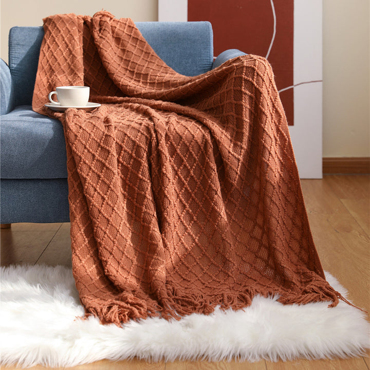 Gemütliche Strickwurfdecke