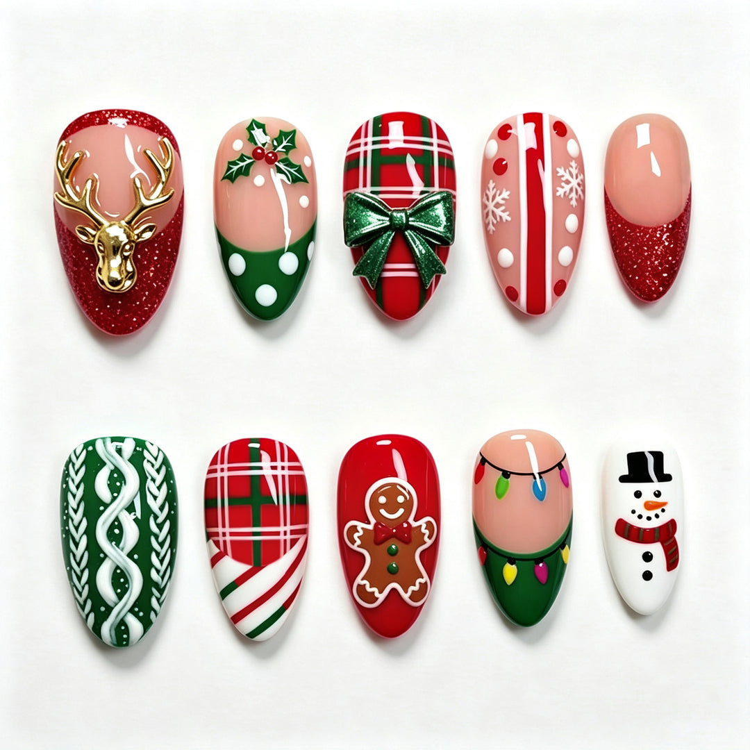 Festliches Handdruck-Nagelkunst-Set