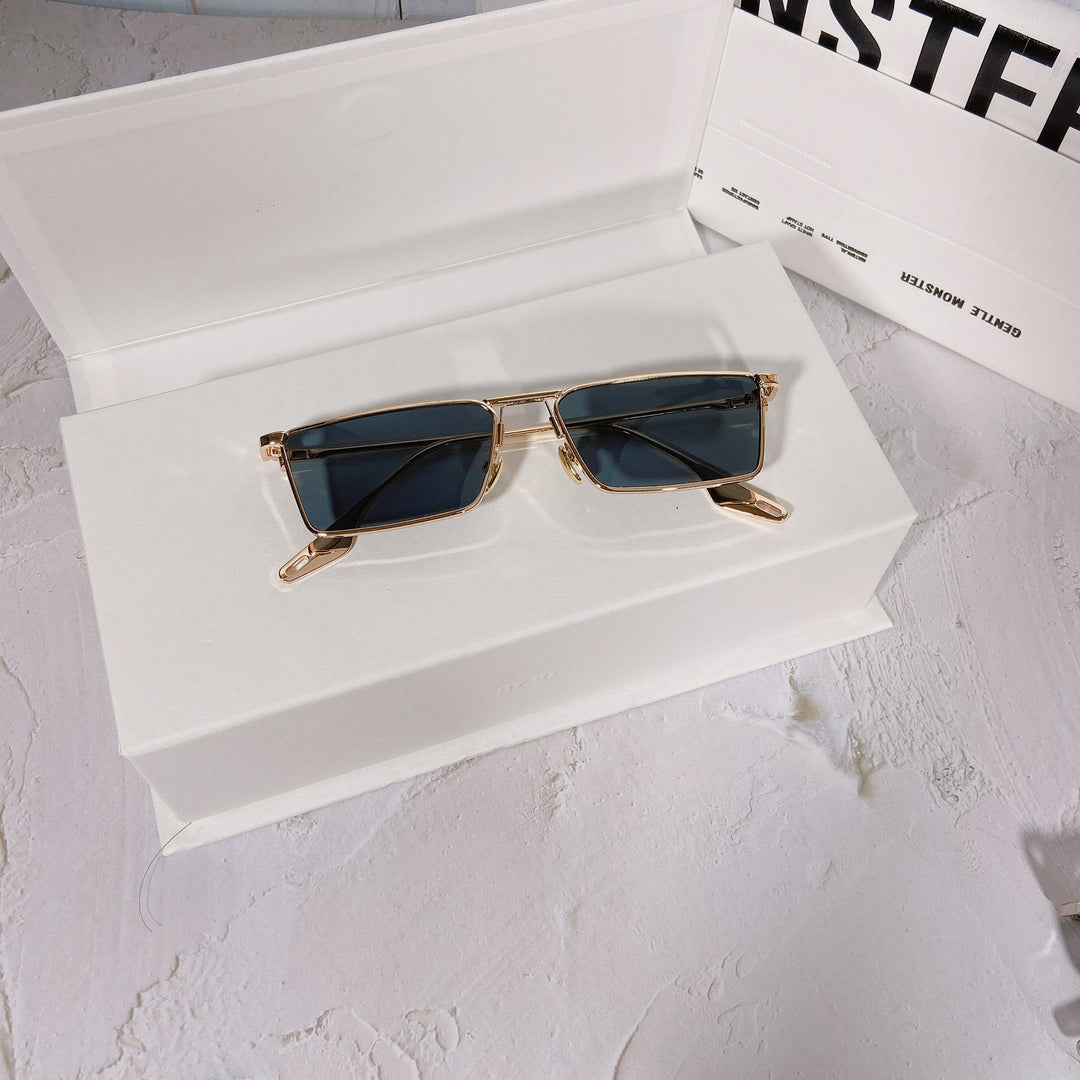 Modische Sonnenbrille mit Rechteckigem Metallrahmen Karnz