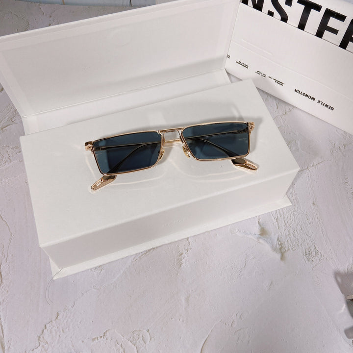 Modische Sonnenbrille mit Rechteckigem Metallrahmen Karnz