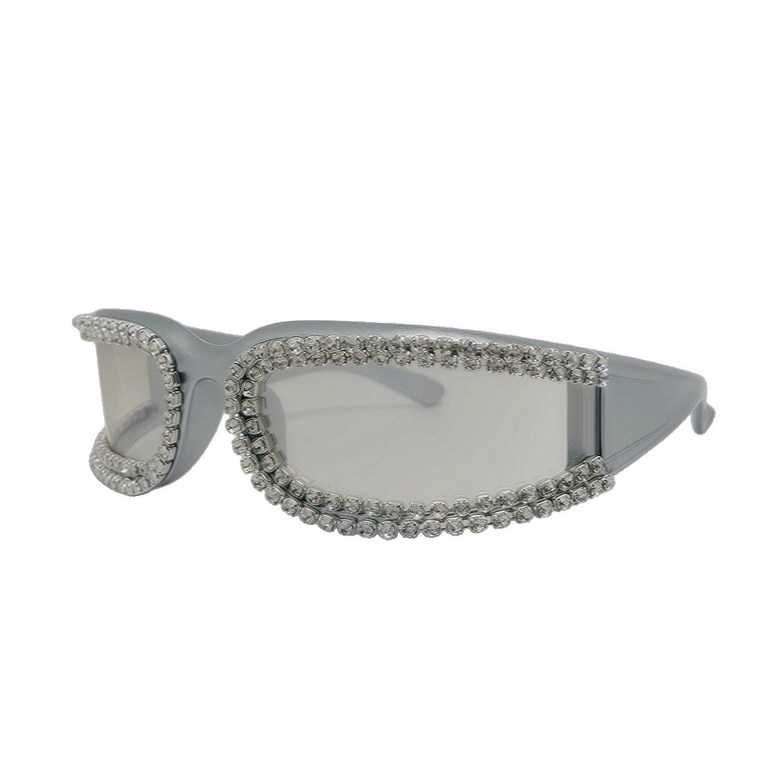 Damen modische und glamouröse Oversized-Sonnenbrille Karnz