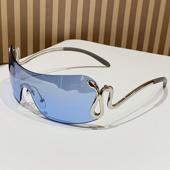 Damen modische Oversized-Sonnenbrille mit innovativem Metallrahmen und einzigartigem Design Karnz
