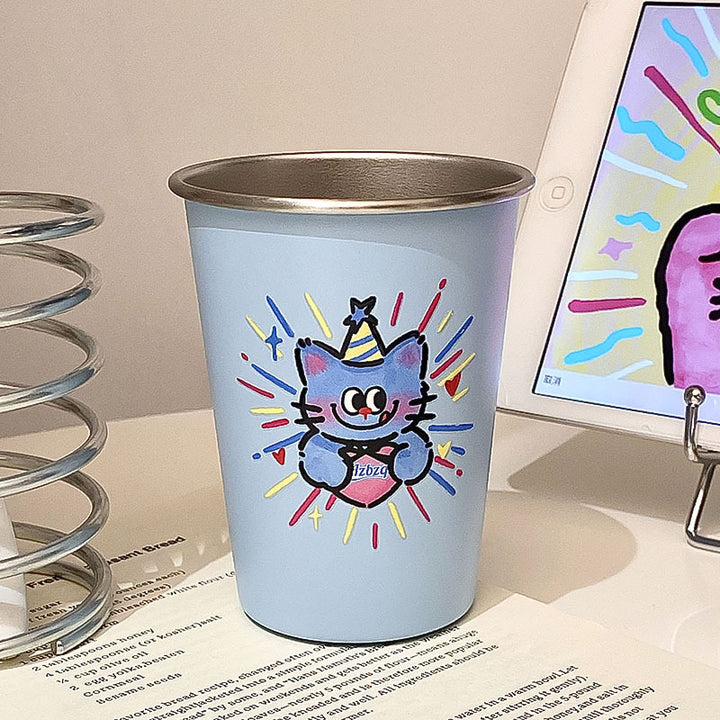 Trinkbecher mit Fröhlichem Katzenmotiv Karnz