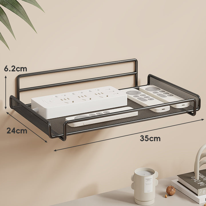 Wandmontierter Zwei-Ebenen Belüfteter Mesh Router und Power Strip Organizer
