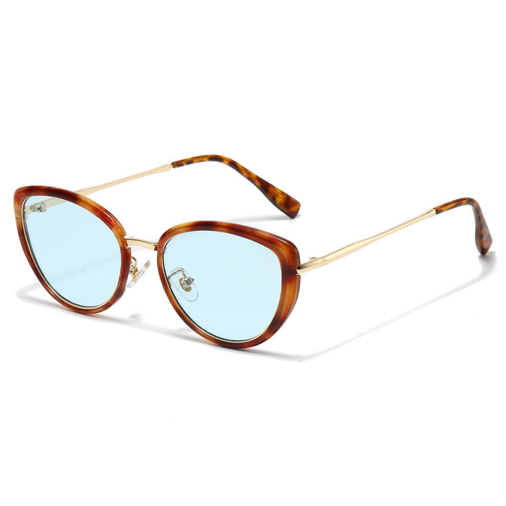 Modische Cat-Eye-Sonnenbrille mit trendigem Schildpatt-Rahmen Karnz